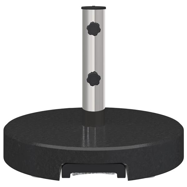 Grote foto vidaxl parasolvoet met wielen en handvat zwart graniet 29 kg rond tuin en terras overige tuin en terras
