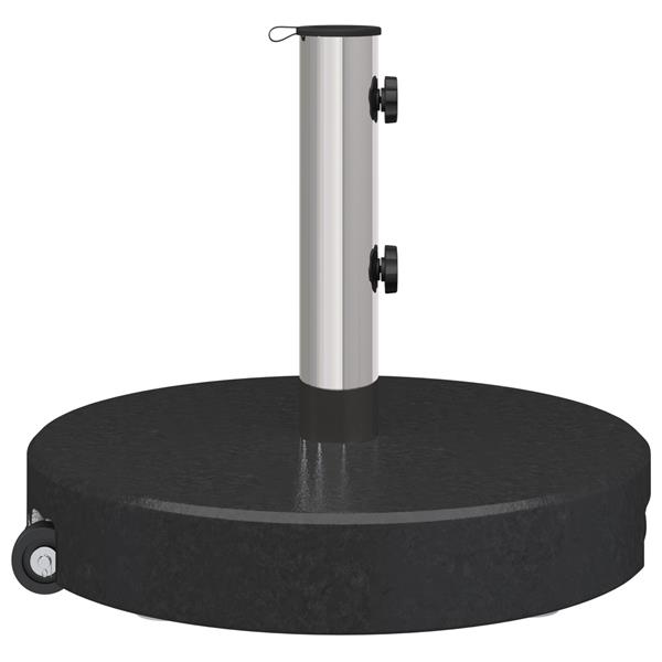 Grote foto vidaxl parasolvoet met wielen en handvat zwart graniet 29 kg rond tuin en terras overige tuin en terras