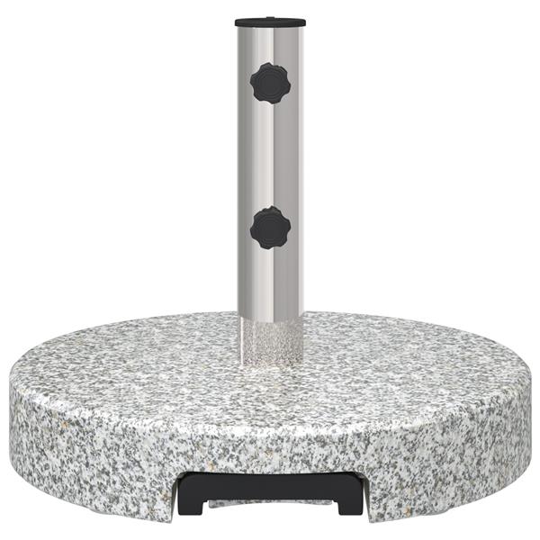 Grote foto vidaxl parasolvoet met wielen en handvat grijs graniet 29 kg rond tuin en terras overige tuin en terras