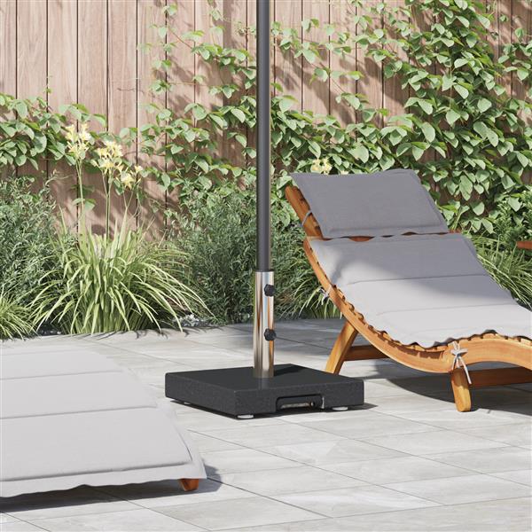 Grote foto vidaxl parasolvoet met wielen en handvat zwart graniet 29 kg vierkant tuin en terras overige tuin en terras