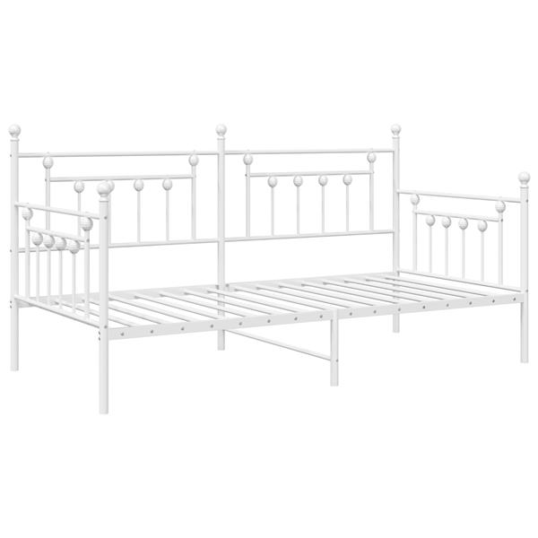 Grote foto vidaxl slaapbank 107x203 cm staal wit antiek en kunst stoelen en banken