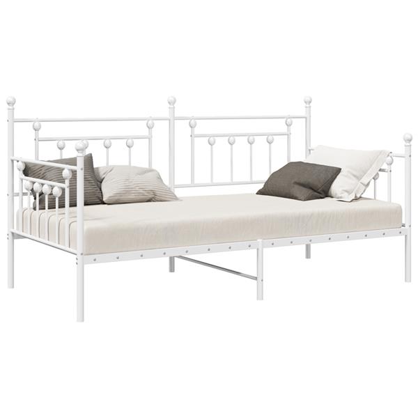 Grote foto vidaxl slaapbank 90x200 cm staal wit antiek en kunst stoelen en banken