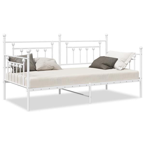 Grote foto vidaxl slaapbank 90x200 cm staal wit antiek en kunst stoelen en banken