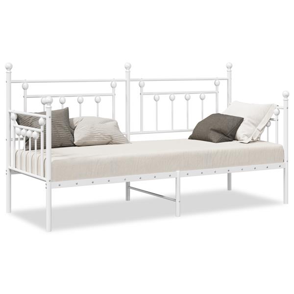 Grote foto vidaxl slaapbank 75x190 cm staal wit antiek en kunst stoelen en banken