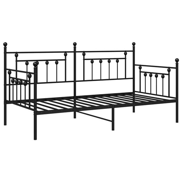 Grote foto vidaxl ligbedframe zwart 100x200 cm van staal antiek en kunst stoelen en banken