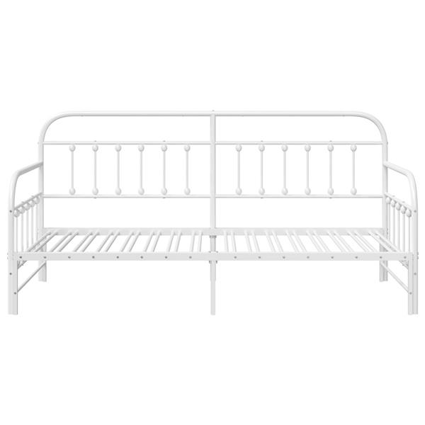 Grote foto vidaxl slaapbank met uitschuifbed 90x200 cm staal wit antiek en kunst stoelen en banken