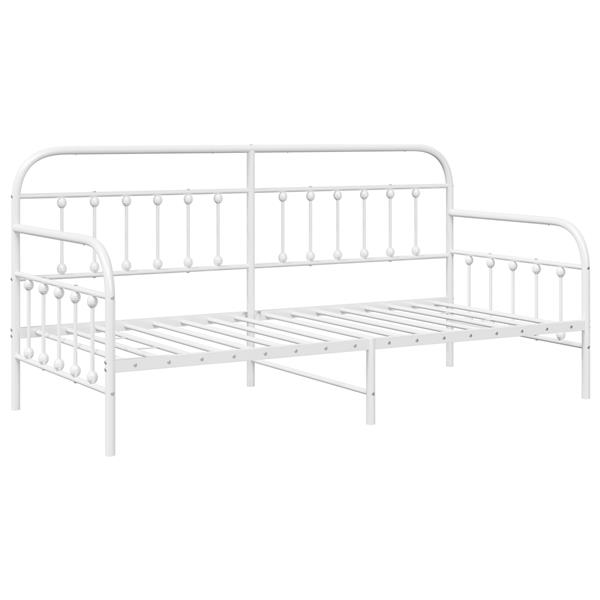 Grote foto vidaxl slaapbank 107x203 cm staal wit antiek en kunst stoelen en banken
