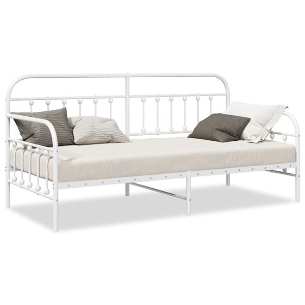 Grote foto vidaxl slaapbank 90x200 cm staal wit antiek en kunst stoelen en banken