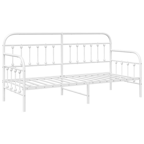 Grote foto vidaxl ligbedframe in wit 75x190 cm gemaakt van staal antiek en kunst stoelen en banken