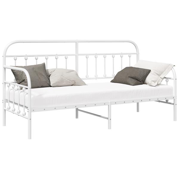 Grote foto vidaxl ligbedframe in wit 75x190 cm gemaakt van staal antiek en kunst stoelen en banken