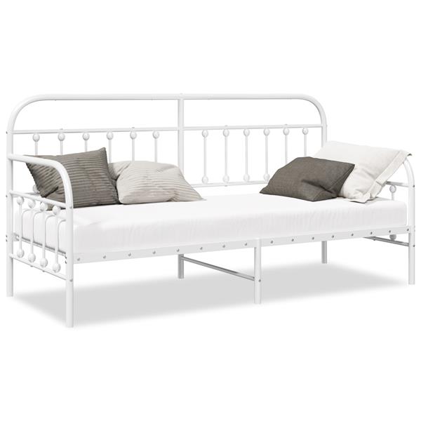 Grote foto vidaxl ligbedframe in wit 75x190 cm gemaakt van staal antiek en kunst stoelen en banken