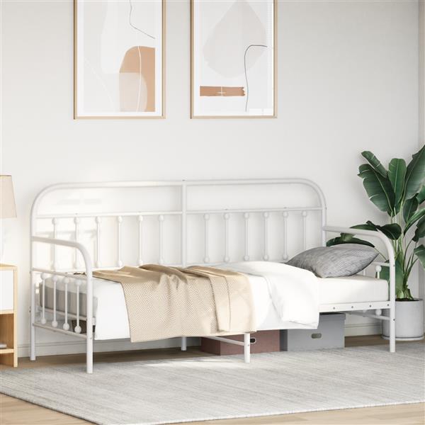 Grote foto vidaxl ligbedframe in wit 75x190 cm gemaakt van staal antiek en kunst stoelen en banken