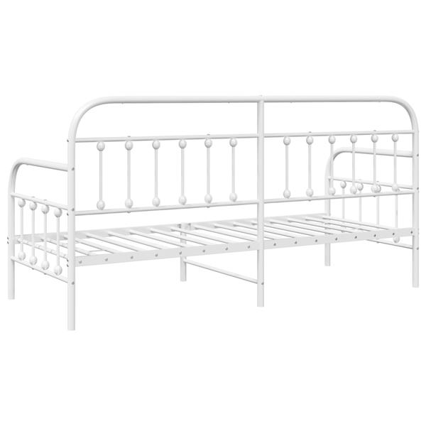 Grote foto vidaxl ligbedframe in wit 75x190 cm gemaakt van staal antiek en kunst stoelen en banken