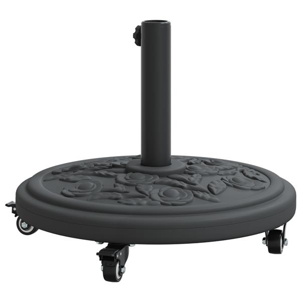 Grote foto vidaxl parasolvoet met wielen rond voor 38 48 mm palen 13 kg tuin en terras overige tuin en terras
