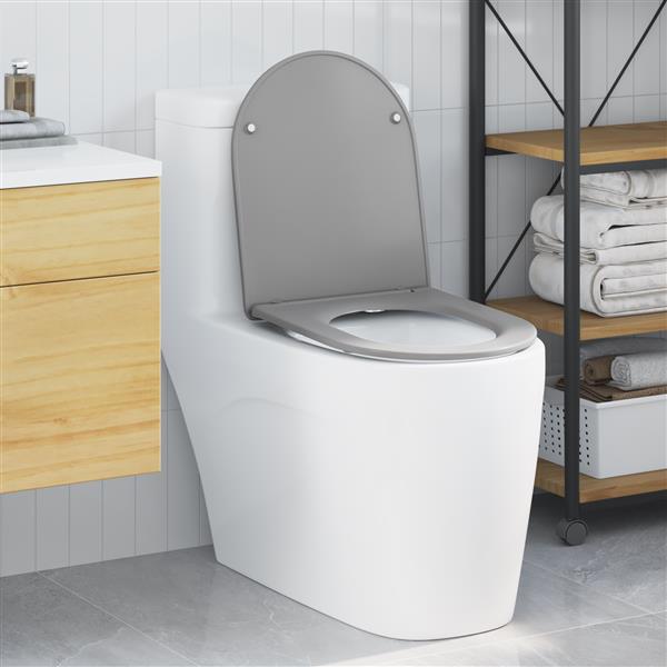Grote foto vidaxl toiletbril soft close met quick release duroplast grijs doe het zelf en verbouw sanitair