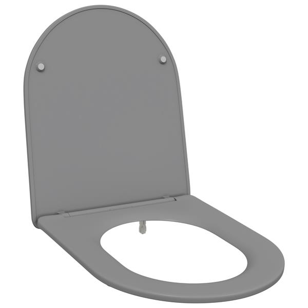 Grote foto vidaxl toiletbril soft close met quick release duroplast grijs doe het zelf en verbouw sanitair