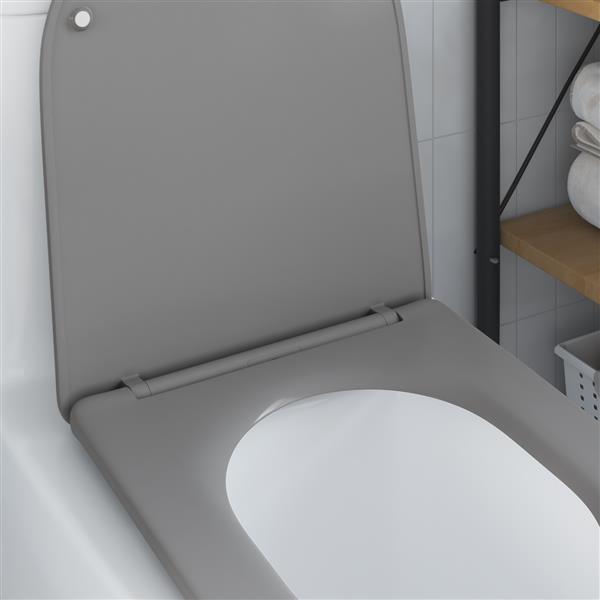 Grote foto vidaxl toiletbril soft close met quick release duroplast grijs doe het zelf en verbouw sanitair
