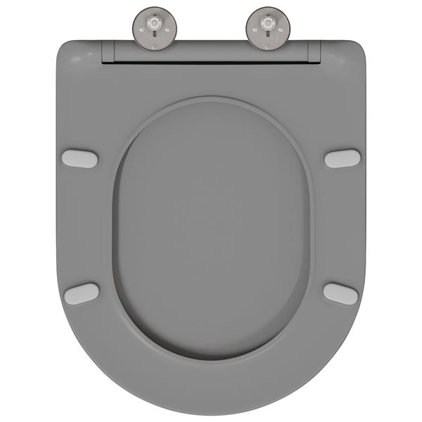 Grote foto vidaxl toiletbril soft close met quick release duroplast grijs doe het zelf en verbouw sanitair