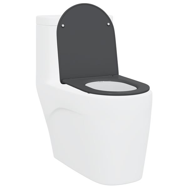 Grote foto vidaxl toiletbril soft close met quick release duroplast antraciet doe het zelf en verbouw sanitair