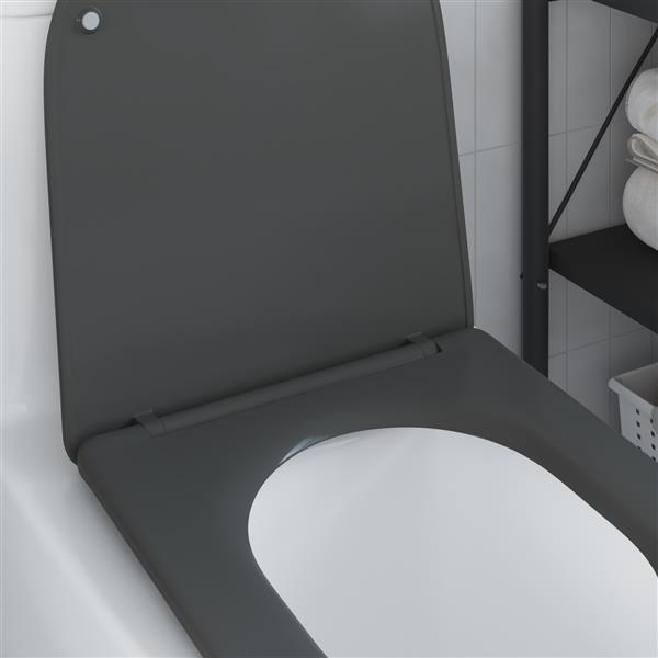 Grote foto vidaxl toiletbril soft close met quick release duroplast antraciet doe het zelf en verbouw sanitair
