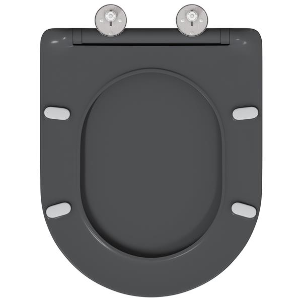 Grote foto vidaxl toiletbril soft close met quick release duroplast antraciet doe het zelf en verbouw sanitair