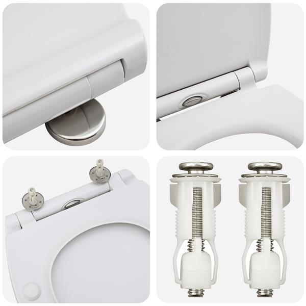 Grote foto vidaxl toiletbril soft close met quick release duroplast wit doe het zelf en verbouw sanitair