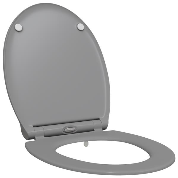 Grote foto vidaxl toiletbril soft close met quick release duroplast grijs doe het zelf en verbouw sanitair