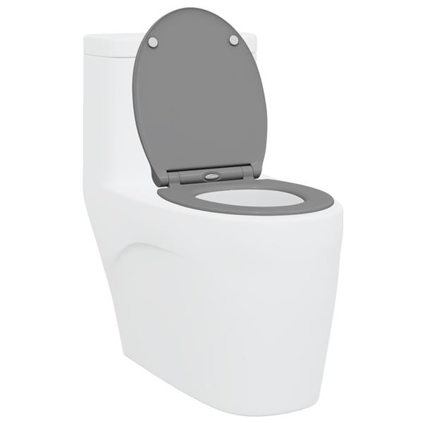Grote foto vidaxl toiletbril soft close met quick release duroplast grijs doe het zelf en verbouw sanitair