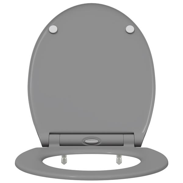 Grote foto vidaxl toiletbril soft close met quick release duroplast grijs doe het zelf en verbouw sanitair