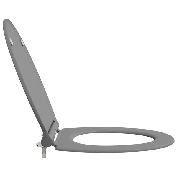 Grote foto vidaxl toiletbril soft close met quick release duroplast grijs doe het zelf en verbouw sanitair