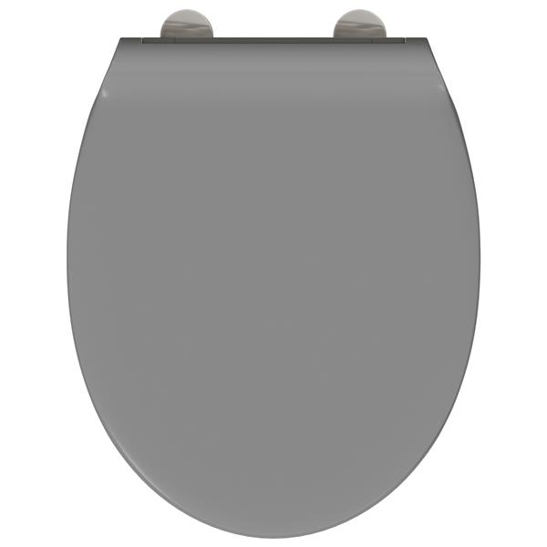 Grote foto vidaxl toiletbril soft close met quick release duroplast grijs doe het zelf en verbouw sanitair