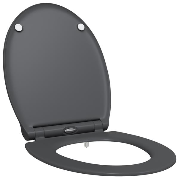 Grote foto vidaxl toiletbril soft close met quick release duroplast antraciet doe het zelf en verbouw sanitair