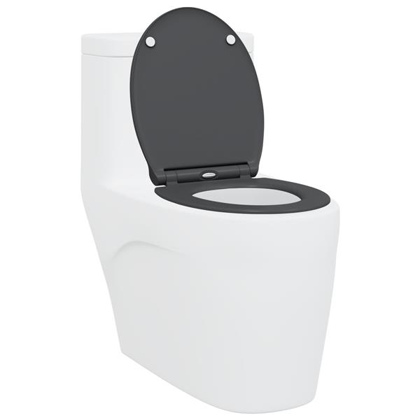 Grote foto vidaxl toiletbril soft close met quick release duroplast antraciet doe het zelf en verbouw sanitair