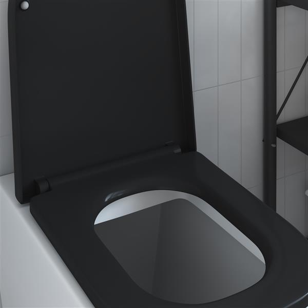 Grote foto vidaxl toiletbril soft close met quick release duroplast zwart doe het zelf en verbouw sanitair