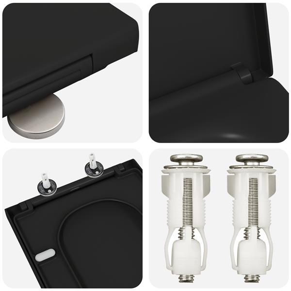 Grote foto vidaxl toiletbril soft close met quick release duroplast zwart doe het zelf en verbouw sanitair