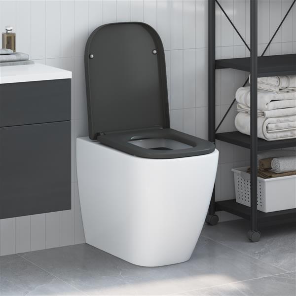 Grote foto vidaxl toiletbril soft close met quick release duroplast antraciet doe het zelf en verbouw sanitair