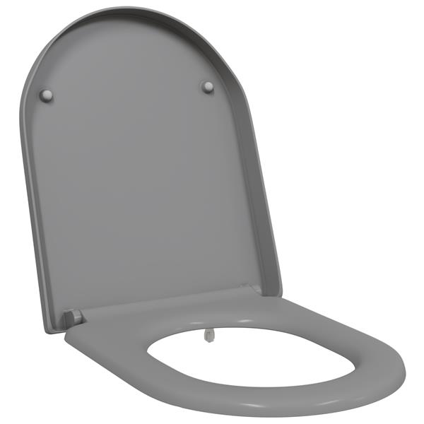 Grote foto vidaxl toiletbril soft close met quick release duroplast grijs doe het zelf en verbouw sanitair