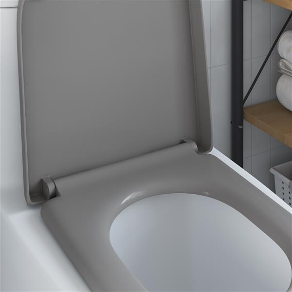 Grote foto vidaxl toiletbril soft close met quick release duroplast grijs doe het zelf en verbouw sanitair