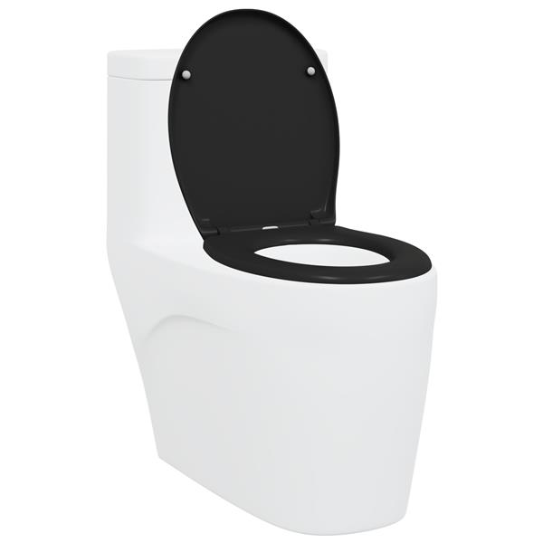 Grote foto vidaxl toiletbril soft close met quick release duroplast zwart doe het zelf en verbouw sanitair