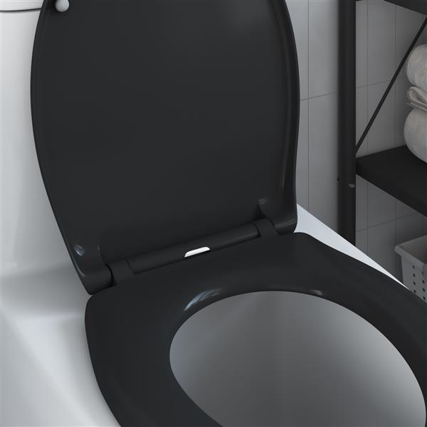 Grote foto vidaxl toiletbril soft close met quick release duroplast zwart doe het zelf en verbouw sanitair