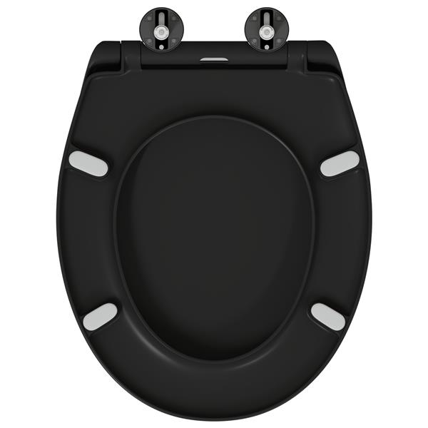 Grote foto vidaxl toiletbril soft close met quick release duroplast zwart doe het zelf en verbouw sanitair