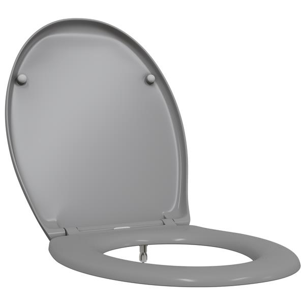 Grote foto vidaxl toiletbril soft close met quick release duroplast grijs doe het zelf en verbouw sanitair