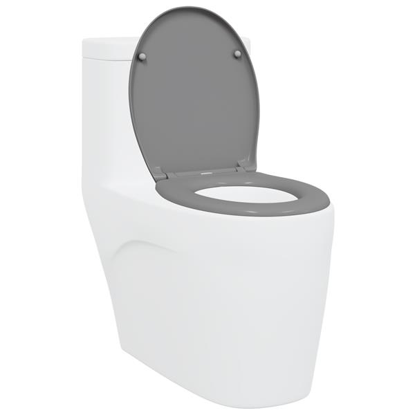 Grote foto vidaxl toiletbril soft close met quick release duroplast grijs doe het zelf en verbouw sanitair