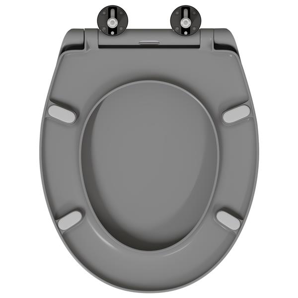 Grote foto vidaxl toiletbril soft close met quick release duroplast grijs doe het zelf en verbouw sanitair