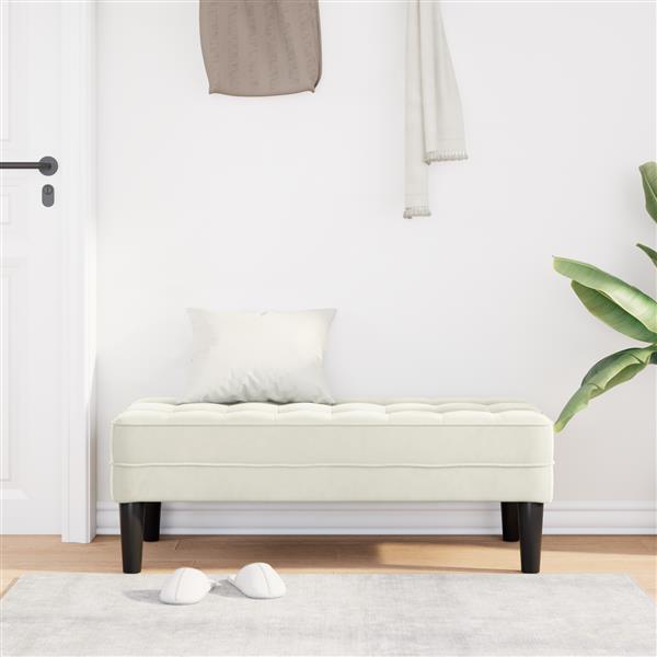 Grote foto vidaxl bank 113 cm fluweel cr mekleurig huis en inrichting overige huis en inrichting