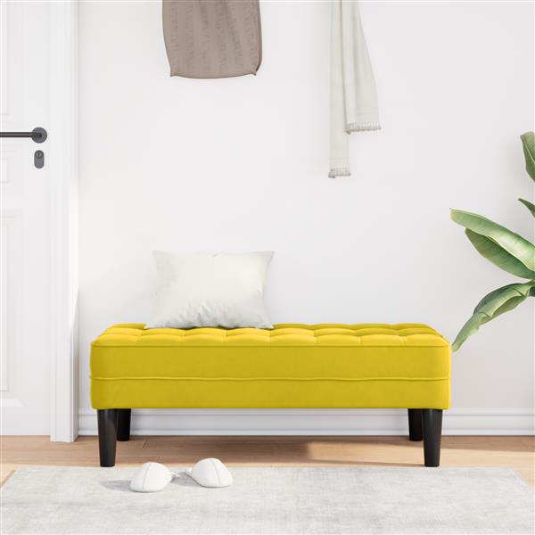 Grote foto vidaxl ligbank geel 113x57x39 cm velvet huis en inrichting overige huis en inrichting