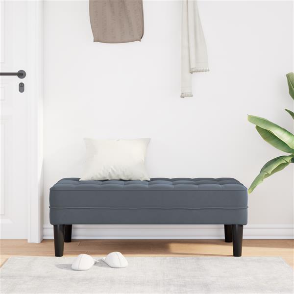 Grote foto vidaxl bank 113 cm fluweel donkergrijs huis en inrichting overige huis en inrichting