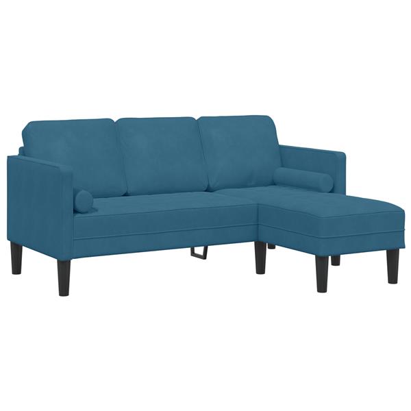 Grote foto vidaxl l vormige bank blauw 173x131x67 cm velvet huis en inrichting bankstellen