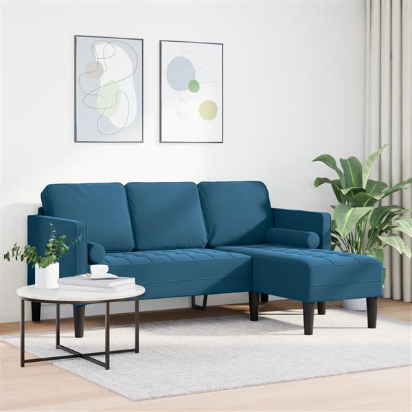 Grote foto vidaxl l vormige bank blauw 173x131x67 cm velvet huis en inrichting bankstellen