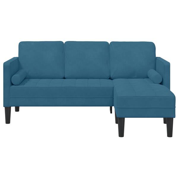 Grote foto vidaxl l vormige bank blauw 173x131x67 cm velvet huis en inrichting bankstellen